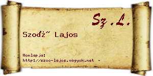 Szoó Lajos névjegykártya